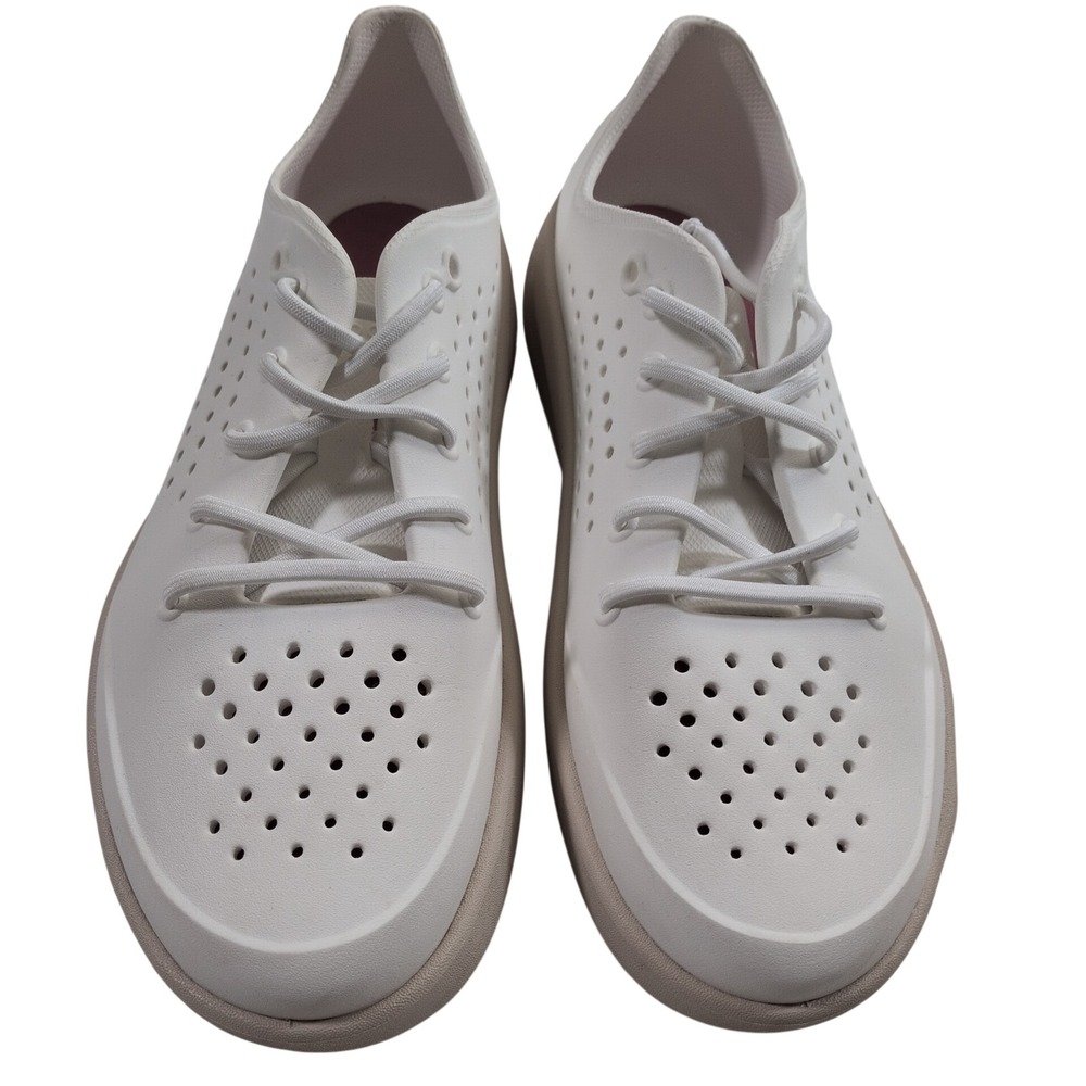 Crocs LiteRide 360 Pacer Women 11 White Tan Pink Lace Up Sneakers 206705